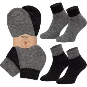 Uaa-® Lot De 2 Paires De Chaussettes En Laine D'alpaga Pour Homme Et Femme - Chaussettes D'hiver Chaudes - Chaussettes Thermiques - Fines - Chaussettes Douillettes - Neuf
