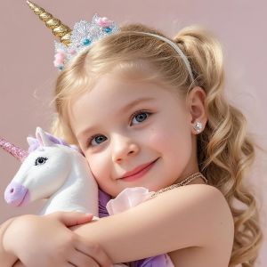 Tianyi-Boucles D'oreilles Pour Filles Enfants Licorne Noir Poisson Axolotl En Argent Sterling 925, Coeur Bijoux Animaux Boucles D'oreilles Cadeaux D'anniversaire Pour Fille Femmes - Neuf