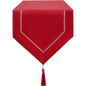 Chemin De Table Rouge 32 X 150 Cm Moderne Au Design Innovant Lin Couleur Pure Table Runner, Lavable De Bonne Qualité Chemin De Table Épis De Blé Design Restaurant Party Holiday Décoration - Neuf