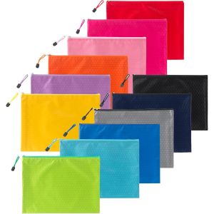 Tianyi--12 Pcs De A5 (24 * 18cm) Pochette Chemise Document Zipp&eacute;e En Oxford Tissu,12 Couleurs Chemises Pochettes,Ranger Document Dossier,Fournitures,Voyage,Jeux De Table,Gadgets,Les Jouets,Les Re&ccedil;us - Neuf