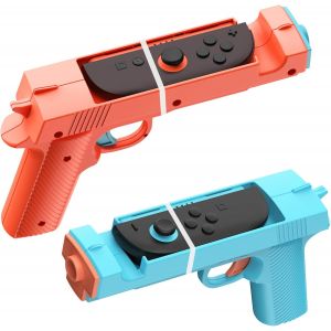 Pistolet de Jeu pour Switch 2 Joycon,Shooting Gun Griff Compatible avec Splatoon 2/Splatoon 3, Big Buck Hunter, House of the Dead & More(2 packs) - Neuf