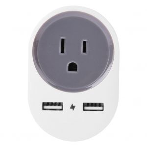 Adaptateur de voyage UE vers Etats-Unis, Japon, avec double interface USB pour telephone portable et tablette 110-240 V/10 A, blanc - Neuf