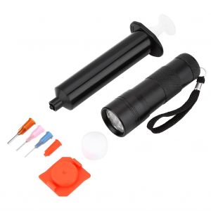 Lampe Torche Uv Pratique A 12 Led Et Seringue A Colle Avec Aiguilles De Differentes Tailles Pour La Peche - Neuf