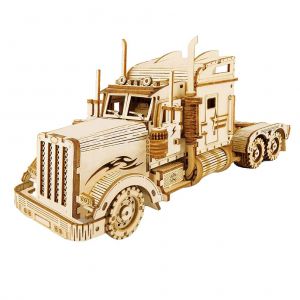 Kits de modeles de train mecanique en bois, puzzle de vehicule 3D, jouets educatifs a assembler - Neuf