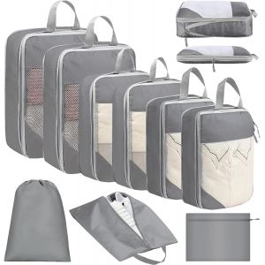 Organisateur Val , 9 Pi&egrave;ces Rangement Val Organisateur, Packing Cubes Compression, Sac Compression Voyage, Organisateurs De Voyage, Organisateur Sac A Dos Pour Les V&ecirc;tements - Neuf