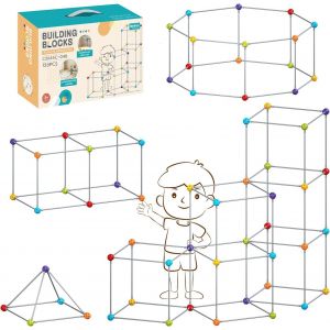128 Pcs Kit De Construction De Cabane Enfant, Jouets De Jardin Pour L'Int&eacute;rieur Et L'Ext&eacute;rieur,Cadeaux &Eacute;ducatifs, Convient Aux Enfants De 4 &Agrave; 12 Ans - Neuf