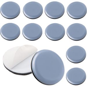 Mevronisshop-12 Pi&egrave;ces Patins Pour Meubles Rond &Oslash; 40 Mm Patins Adh&eacute;sifs Teflon Ptfe Prot&egrave;gent Efficacement D&eacute;placer Patins Pieds De Table Patins Autocollants Pour Chaises Sols Tapis Meubles Lourds - Neuf