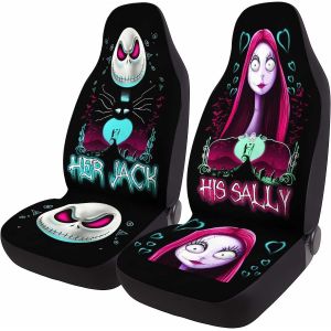 NouvelHorizonstore-Housses de si&egrave;ge Avant avec Motif Horreur Cauchemar Skellington Couple, pour Voiture, Camion, berline et SUV. Parfaites comme Cadeaux de No&euml;l pour Voiture, Ces Housses de si&egrave;ge Aut - Neuf