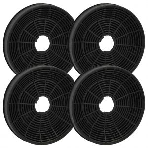 vhbw 4x Filtres &agrave; charbon actif remplacement pour Silverline AF100, YT971.1000.05, KF001 pour hotte aspirante - 16 cm - Neuf