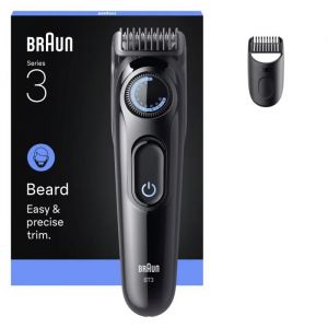 Braun Tondeuse &Agrave; Barbe Series 3, + 2 Outils Pour Cr&eacute;er Son Style, 20 Longueurs, Lame Aff&ucirc;t&eacute;e, Bt3500, Noir - Neuf