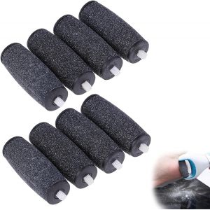 Checarzhn--No1-8 Pièces Rouleaux De Rechange Pour Soins Des Pieds, Râpe Pieds, Remplacement Rape Pieds, Rechange Pour Râpe, Pour Appareil Électrique Pour Éliminer Les Callosités, Noir - Neuf