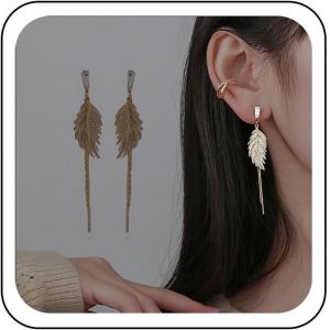 KAL-Longue Chaîne Boucles D'Oreilles Boho Or Feuille Goutte Boucles D'Oreilles Goujons Gland Linéaire Boucles D'Oreilles Demoiselle D'Honneur De Mariage Boucles D'Oreilles Bijoux Pour Femmes - Neuf