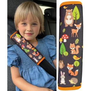 Ershi-1x Protection Pour Ceinture De Sécurité Avec Un Motif D`Animaux De La Forêt - Ceintures De Sécurité Épaulière Protection Cei[5 - Neuf