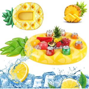 Cap-Porte-Gobelet Gonflable Flottant, 2 En 1 Boissons Et Porte-Collation Bar De Piscine 8 Trous Grande Capacit¿¿ Dessous De Verre Beau Flottant Porte-Bouteille Gonflable ¿¿T¿¿ Piscine F¿¿Te - Neuf