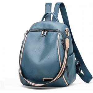 TZF-Sac &agrave; Dos Femme Sac &agrave; bandouli&egrave;re Filles Sac &agrave; Main Imperm&eacute;able Sacs d'&eacute;cole 3 en 1 Scolaires Cartables Daypacks Sacs d'&eacute;paule Adolescent Loisir Filles Sacs de Voyage Campus Durable PU Bleu - Neuf