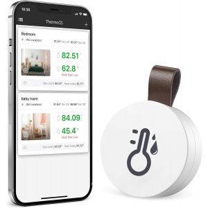 Adapté pour iOS Android Intérieur Bluetooth Hygromètre de Thermomètre, d'un Mini-Thermomètre Intérieur, de surveillance de la Température du Capteur, Hygromètre de Digital pour la Maison, Bureau, Cadeau de Noël - Neuf