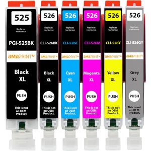 ERYI-6 Xl Cartouches Compatible Avec Canon Pgi 525 Cli 526 Pour Pixma Mg6150 Mg6250 Mg8150 Mg8240 Mg8250 - Neuf