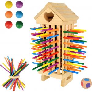 ChenQuanSarl-Jeux Enfant 3 Ans, 77 Pi&egrave;ces B&acirc;tons En Bois Color&eacute;s Jeu De Soci&eacute;t&eacute; &Eacute;ducatif, Jeu De Motricit&eacute; Fine, Jeux De Soci&eacute;t&eacute; Famille, Jeux Enfant 3 4 5 6 7 Ans - Neuf
