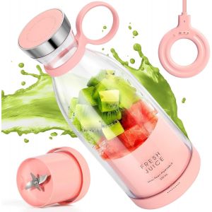 NouvelHorizonstore-Mini m&eacute;langeur de jus personnel rechargeable par USB avec six lames en 3D, m&eacute;langeur &agrave; smoothie &agrave; la maison/bureau/ext&eacute;rieur - Neuf