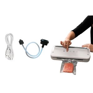 Machine sous vide sans fil avec 10 sacs sous vide et tuyau d'aspiration d'air pour la conservation des aliments - Neuf