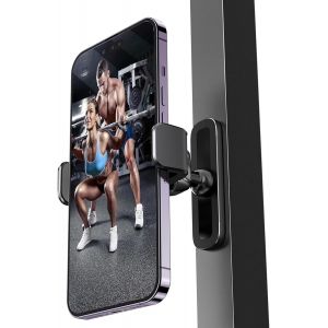 LORANKA-Support de t&eacute;l&eacute;phone portable magn&eacute;tique pour salle de sport, r&eacute;glable &agrave; 360&deg;, compatible avec smartphones de 4,7 &agrave; 6,5"", base en alliage et articulation, noir - Neuf
