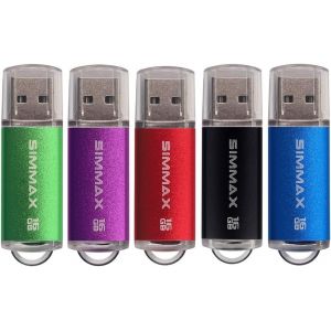 KALANKA-Clé USB 16 Go Lot de 5 Mémoire Stick USB 2.0 Flash Drive Pivotant Stockage Disque Pendrive par (16Go Vert Violet Rouge Noir Bleu) - Neuf