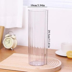 Vase &Agrave; Fleurs En Plastique Incassable,Vase Hydroponique En Acrylique,Transparent,Grand,Transparent,D&eacute;coration D'Int&eacute;rieur,1 Pi&egrave;ce.A- 10X29.5 - Neuf