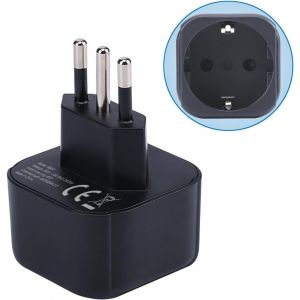 JGD-Adaptateur de Prise Europe vers Italie/Chili, Prise Schuko UE Adapt&eacute;e &agrave; la Prise Italie/Chili/Uruguay, Prise UE/Fran&ccedil;aise de Type C/E/F vers Convertisseur de Prise de Voyage de Type L (1 pi&egrave;ce) - Neuf