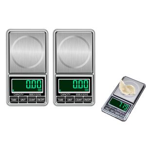 Lot De 2 Mini Balances Num&eacute;riques De Poche 500 G 0,1 G, &Eacute;lectronique Usb Pour Bijoux Et Or - Neuf