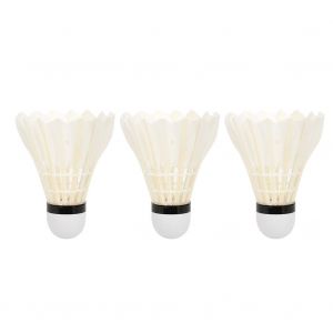 Lot De 3 Volants De Badminton Little-Broad, Balles D'entrainement En Plumes De Canard, Equipement D'exercice Interieur Et Exterieur, Blanc - Neuf
