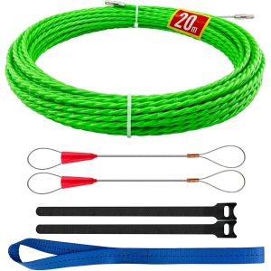Aiguille Electricien 20 m-Tire Fils Electrique,Tire Cable,Spirale Rétractable,Tire Fil,Ressort Pour Câbles et Installations Electriques(20m,¿4,5 mm) - Neuf