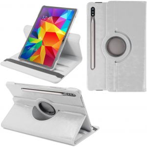 2.0 Etui Pour Samsung Galaxy Tab S7 11.0 Sm-T870 Sm-T875 Sm-T876 Coque De Protection Rotation 360° Smart Housse Cover Case Stand Auto Réveil/Sommeil|Blanc - Neuf