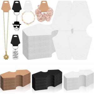 Kal-Pcs 2 X 5 Pouces Bijoux Affichage Carte Set, Blanc Kraft Bracelet Affichage Carte, Carte De Marque, Porte -Clés, Collier Boucles D'oreilles Carte D'emballage - Neuf