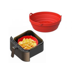 Rev&ecirc;tement En Silicone Pour Friteuse &Agrave; Air, Micro-Ondes Et Four &iquest; Rouge, Pliable Avec Poign&eacute;es, R&eacute;utilisable, Facile &Agrave; Nettoyer - Neuf