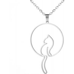 Collier De Chat En Forme De Lune Joli Pendentif En Forme De Queue De Chat Bijoux Comm&eacute;moratif Unique Pour Femme Et Homme - Neuf