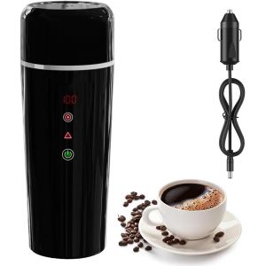 Bouilloire &Eacute;lectrique Pour Voiture, 12v 24v Petite Bouilloire De Voyage, Portable Thermos Tasse Chauffant De Voiture Camions Et Taxis Allume Cigare Pour Th&eacute; Eau Caf&eacute; Lait,Acier Inoxydable 304,420 Ml - Neuf