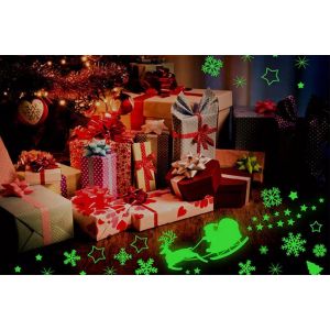 Autocollants statiques de No&euml;l pour fen&ecirc;tres et surfaces vitr&eacute;es - 68 pi&egrave;ces - Neuf