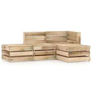 Prolenta Premium - Salon De Jardin 4 Pcs Bois De Pin Impr&eacute;gn&eacute; De Vert - Neuf