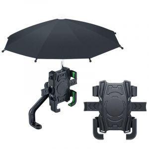 Extérieure De Téléphone De Montage, Parasol, Vélo De Titulaire Téléphone,Mini-Parasol Parapluie, Parapluie Automatique Mobile,Pour Mobile Coupe-Vent Abri De La Pluie Pour Rétroviseur(Couleur : Noir) - Neuf