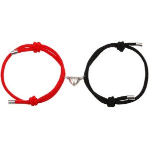 Kal-1paire Couple Bracelet Connecté Magnétique Bracelet Couple Amoureux Pour 2 Tressé Réglable Bracelets Femme Homme Cadeau Couple - Neuf