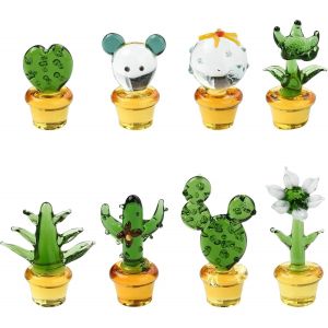 MEVRONISSHOP-Lot de 8 figurines miniatures en verre pour décoration de gâteaux - Pour maison de poupée, jardin féérique, micro paysage - Neuf
