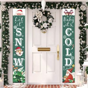 Ext&eacute;rieure Banni&egrave;res De No&euml;l: Eco-Friendly De No&euml;l, De No&euml;l, Des Signes, Des Banni&egrave;res De No&euml;l, De No&euml;l D&eacute;corations De Porte - Neuf