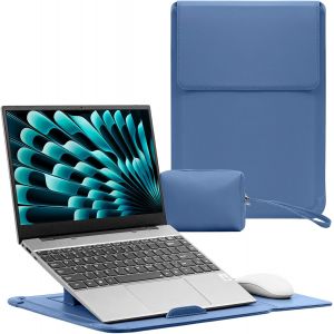 acdsgd-15-16 Pouces Housse pour Laptop PU Cuir Ordinateur Portable avec Stand pour MacBook Air 15"" M4/M3/M2, MacBook Pro 16"" M4/M3/M2/M1 Pro/Max, 15""-15,6""-16"" Ordinateur Portable Case (Bleu) - Neuf