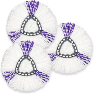 Lot de 3 têtes de balai de rechange en microfibre pour Vileda Turbo EasyWring Nettoen profondeur pour tous les sols et surfaces.[U71] - Neuf