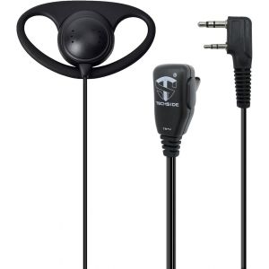 Micro-Casque en Forme de D Câbles spiralés Kenwood à 2 Broches | Radios bidirectionnelles | Compatible TI-F8+ Midland G10 G11V CT890 UV-82 UV5RA Montre Sécurité Airsoft - Neuf