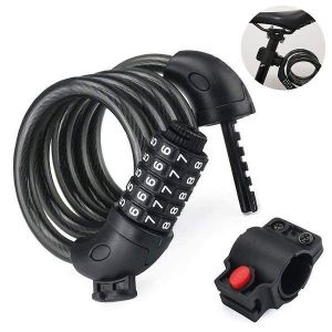 Câble Antivol Réinitialisable Pour Vélo Securecoil - Acier Durable, Combo À 5 Chiffres, Longueur De 1,2 M, Options Multicolores, Polyvalent Pour Tous Vos Besoins ! - Neuf