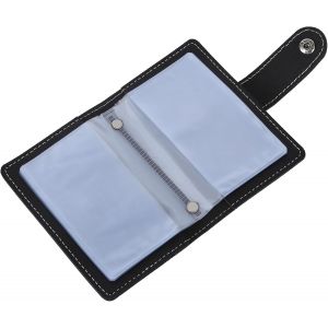 Porte Carte de Crédit pour Femmes Homme, Porte Cartes de Visite PU Cuir Portefeuille de Protection 24 Fentes pour Protéger Les Cartes Bancaires, Les Cartes D'identité, Les Cartes de Crédit (Noir) - Neuf