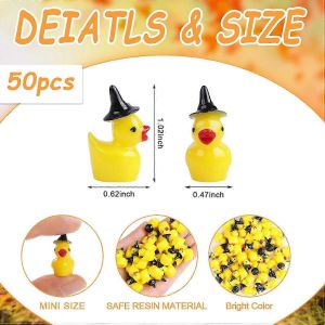 Halloween Mini canard en r&eacute;sine, 50pcs Halloween Miniature Witch Ducks pour Halloween - Neuf