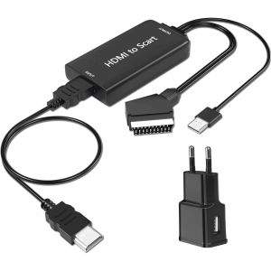 VornixorSarlshop-Adaptateur HDMI Peritel Convertisseur HDMI vers peritel Full HD 1080p Convertisseur Audio vid&eacute;o pour HDTV STB VHS Xbox PS3 Sky DVD Blu-Ray etc - Neuf