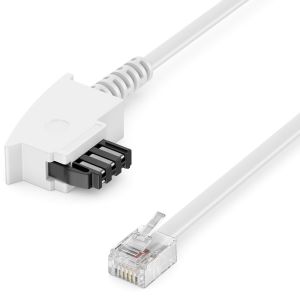 15M C&acirc;bles T&eacute;l&eacute;phoniques Tae-F M&acirc;le &Agrave; Rj11 M&acirc;le 6P4C C&acirc;ble Plat Terminaux Analogiques &Agrave; Prise T&eacute;l&eacute;phonique Tae-F T&eacute;l&eacute;phone Modem Routeur R&eacute;pondeur Blanc - Neuf